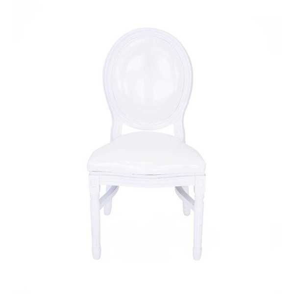 Atlas Commercial Products Stackable King Louis Chair, White KLC8WH